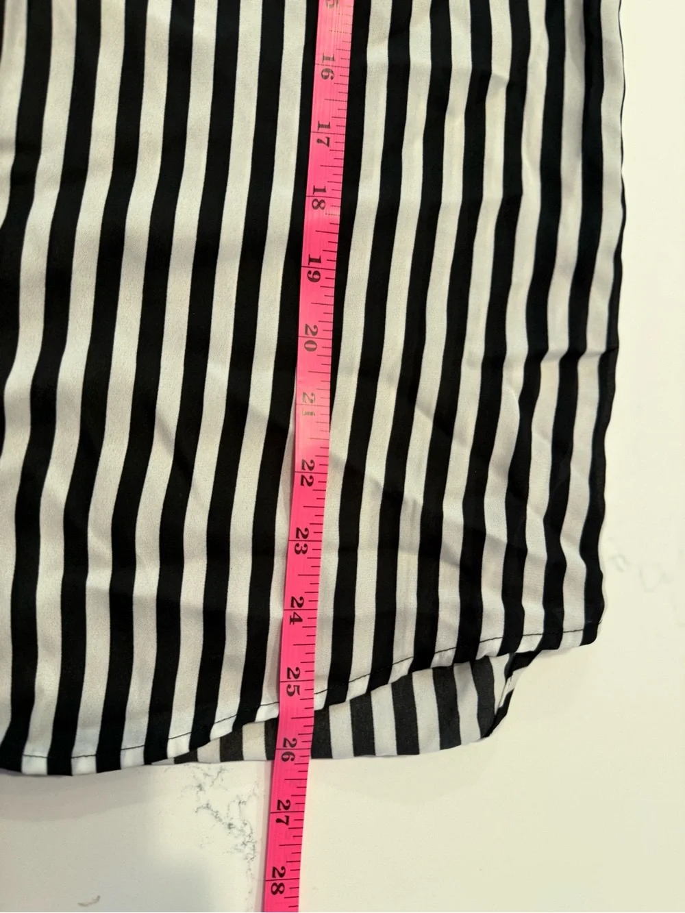 My Michelle Black and White Vertical Stripe Button-Down Shirt